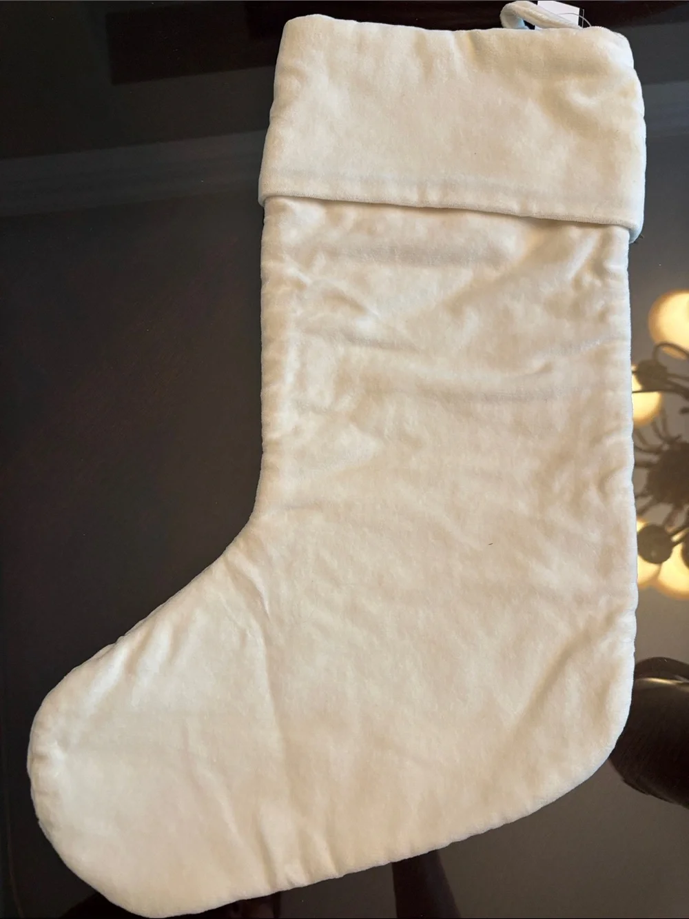 Pottery Barn Cream Quilted Holiday Stocking